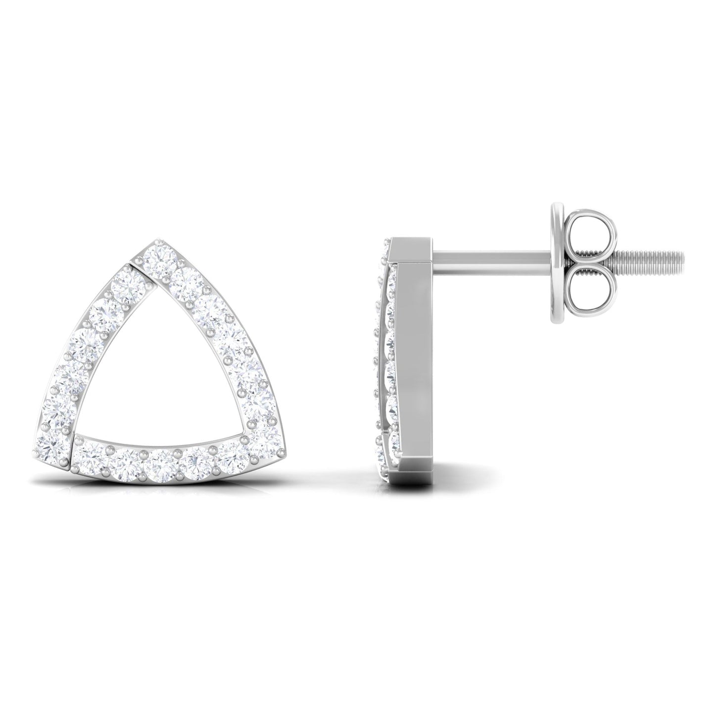 Certified Moissanite Triangle Stud Earrings for Women