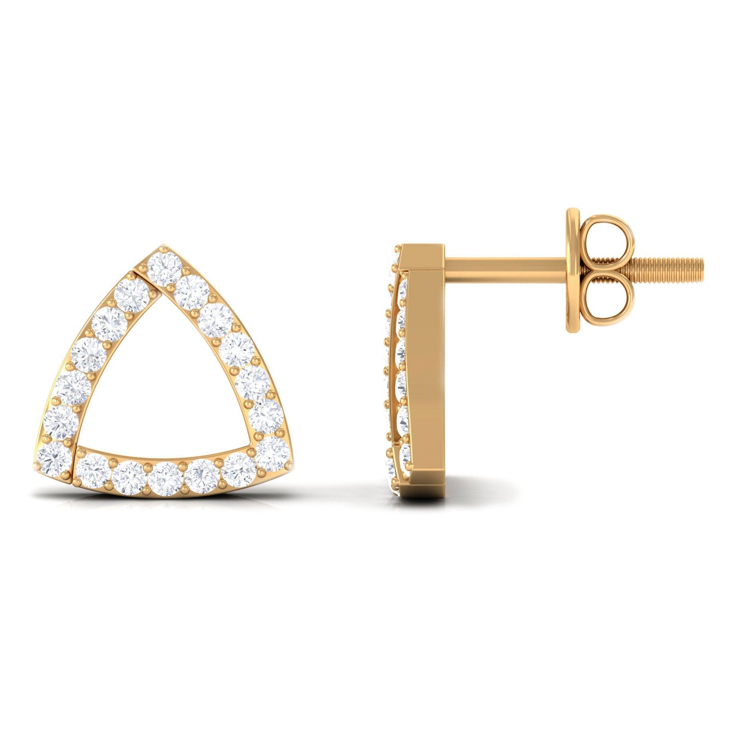 Certified Moissanite Triangle Stud Earrings for Women