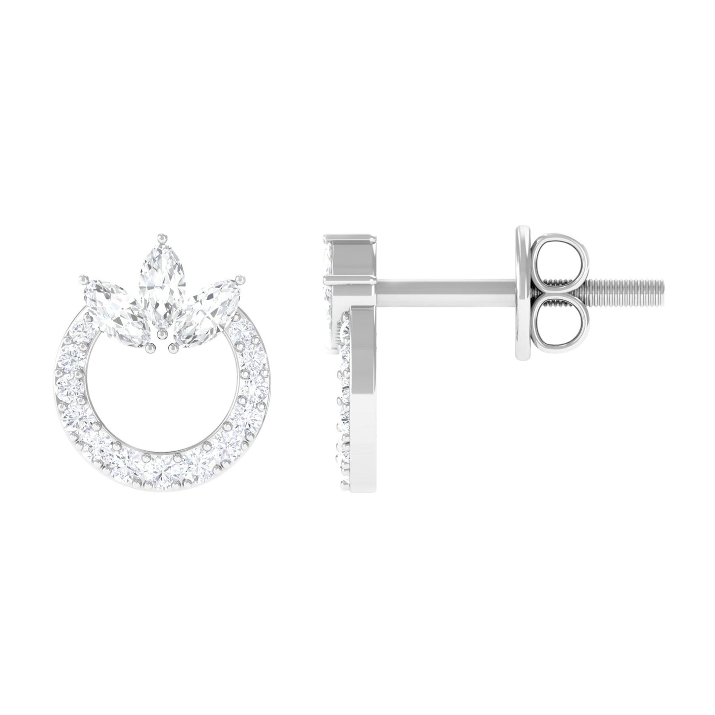 Moissanite Circle Eternity Stud Earrings