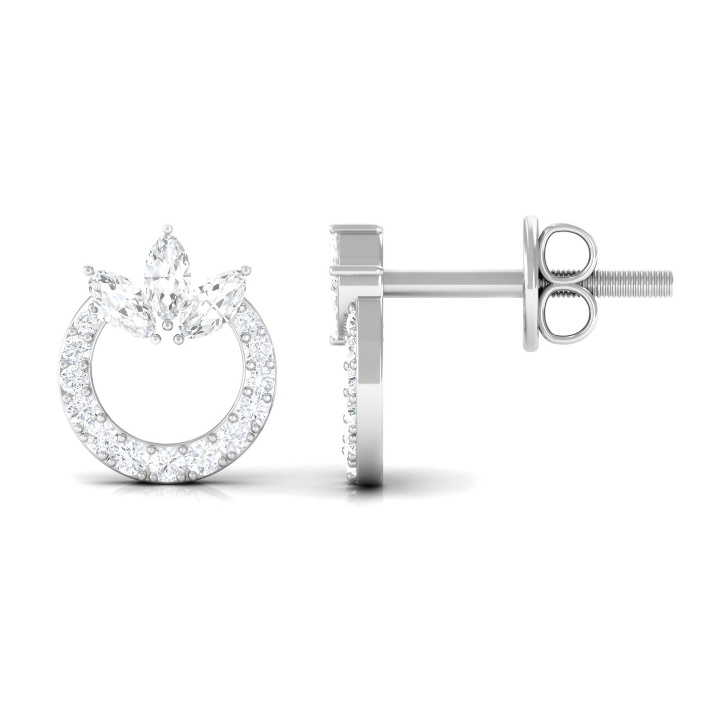 Moissanite Circle Eternity Stud Earrings