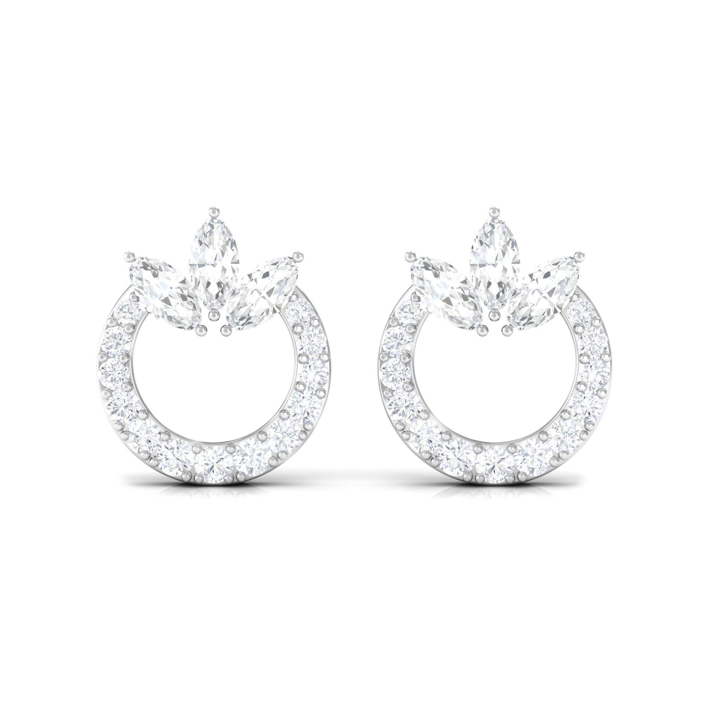 Moissanite Circle Eternity Stud Earrings