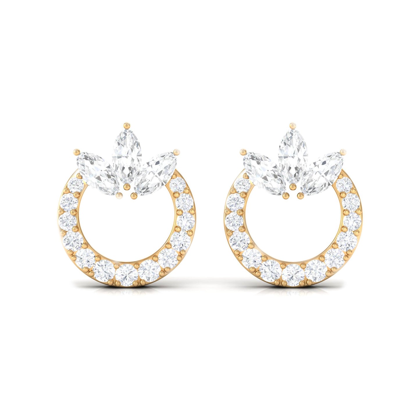 Moissanite Circle Eternity Stud Earrings