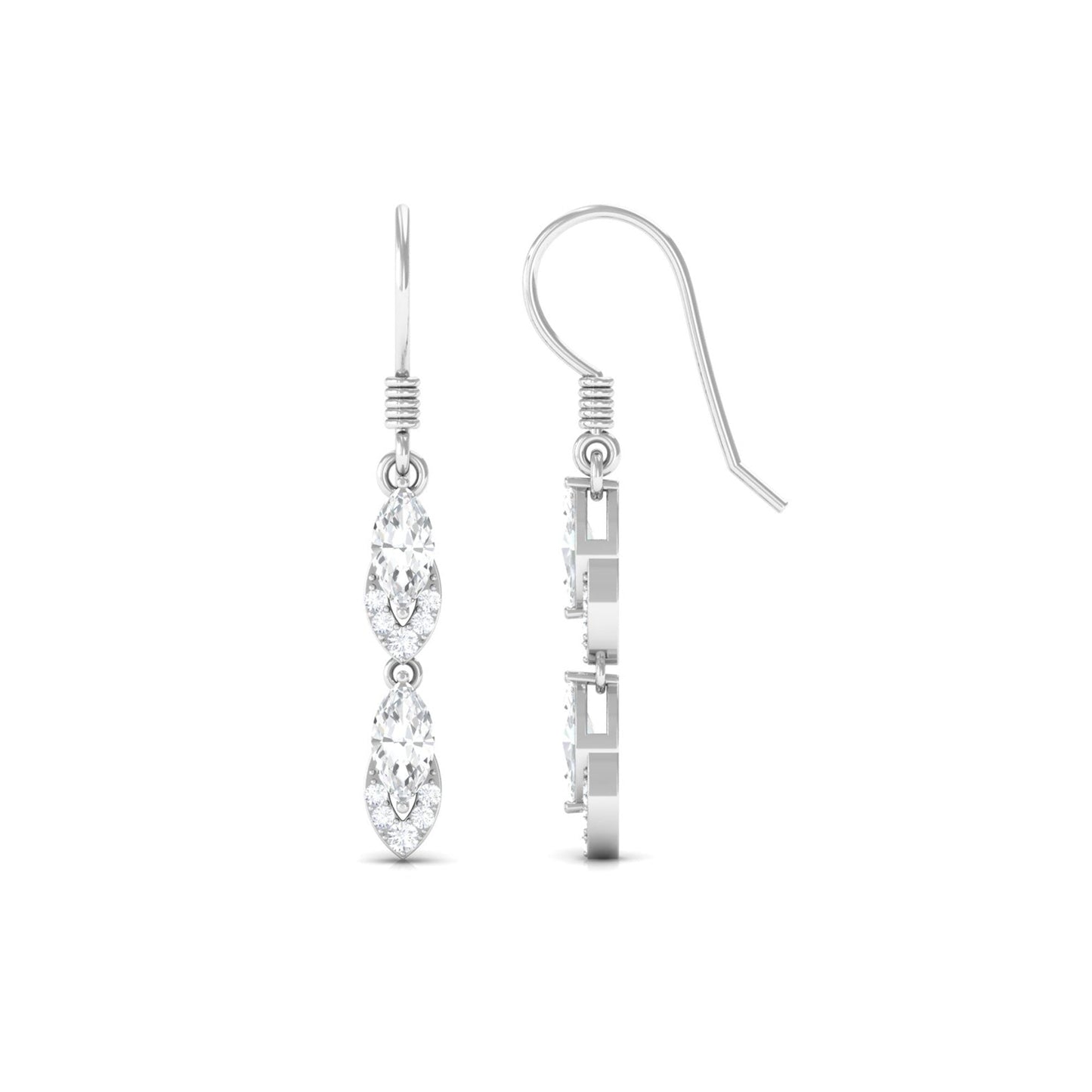 Certified Moissanite Dangle Earrings for Women
