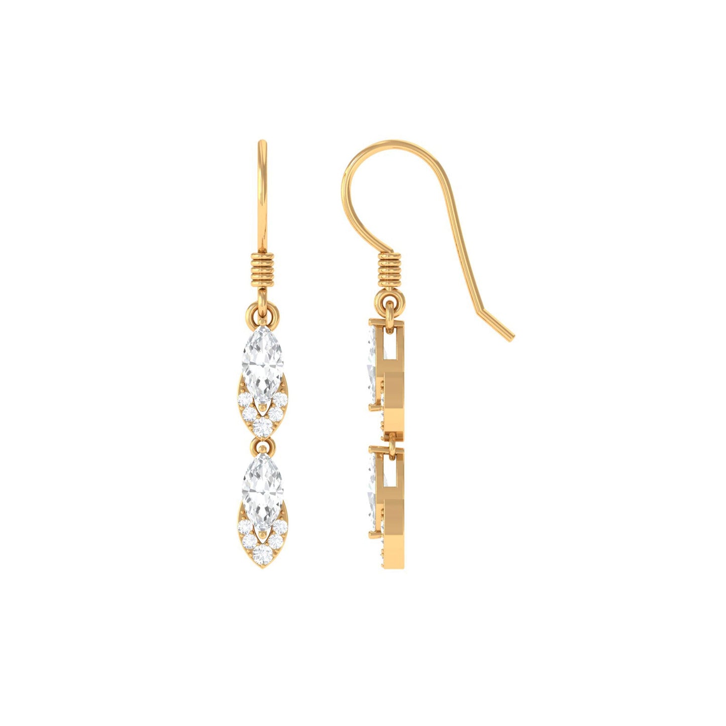 Certified Moissanite Dangle Earrings for Women