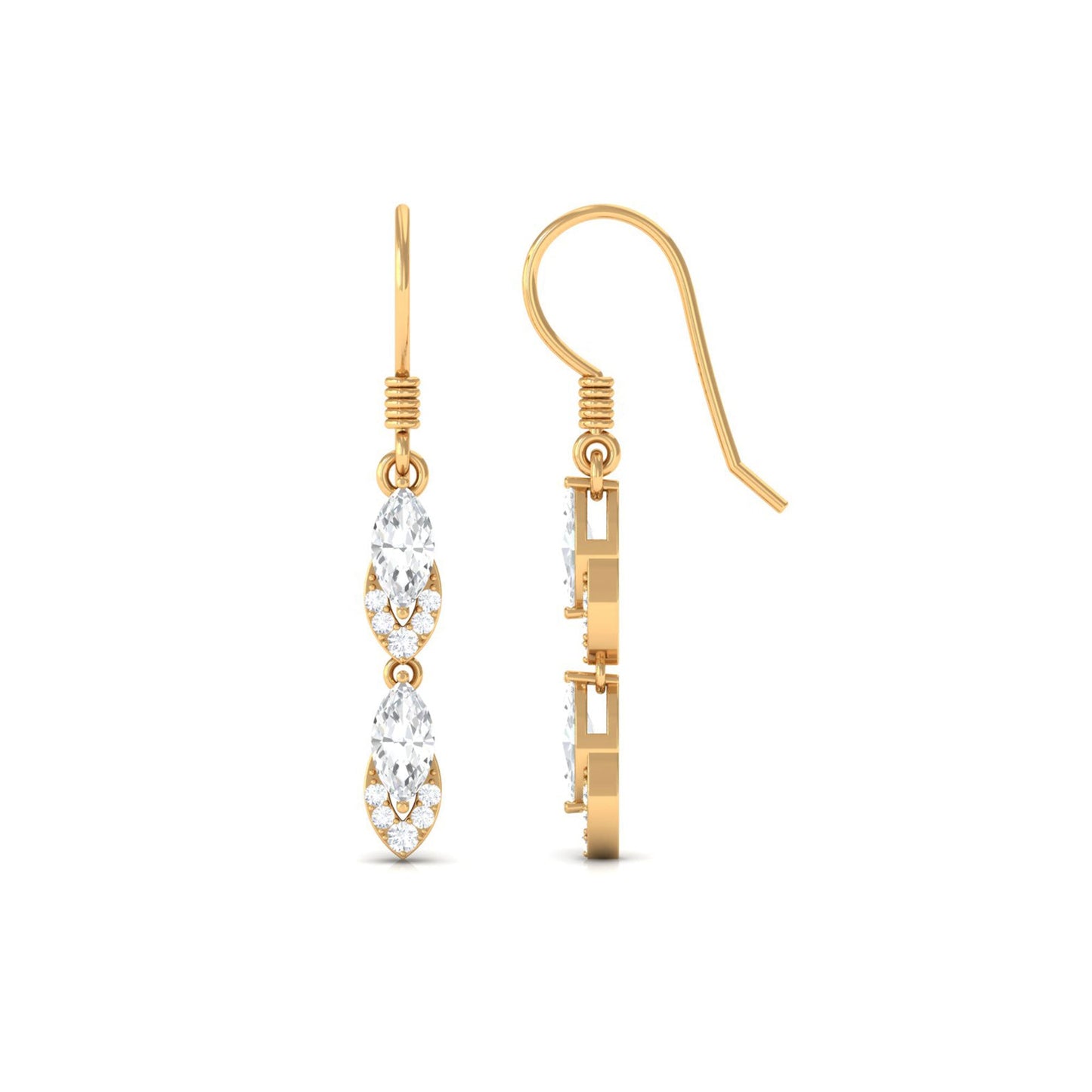 Certified Moissanite Dangle Earrings for Women