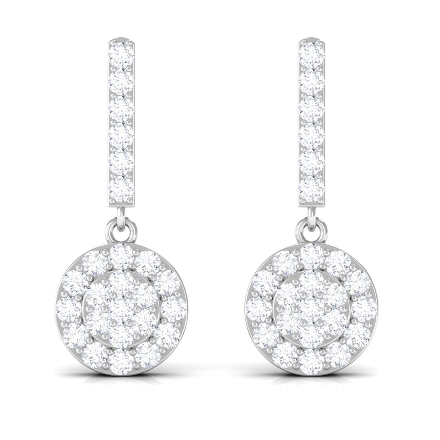 Minimal Moissanite Dangle Earrings in Pave Setting