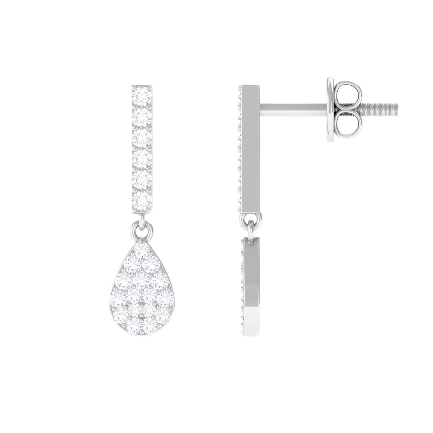 Certified Moissanite Dangle Drop Earrings