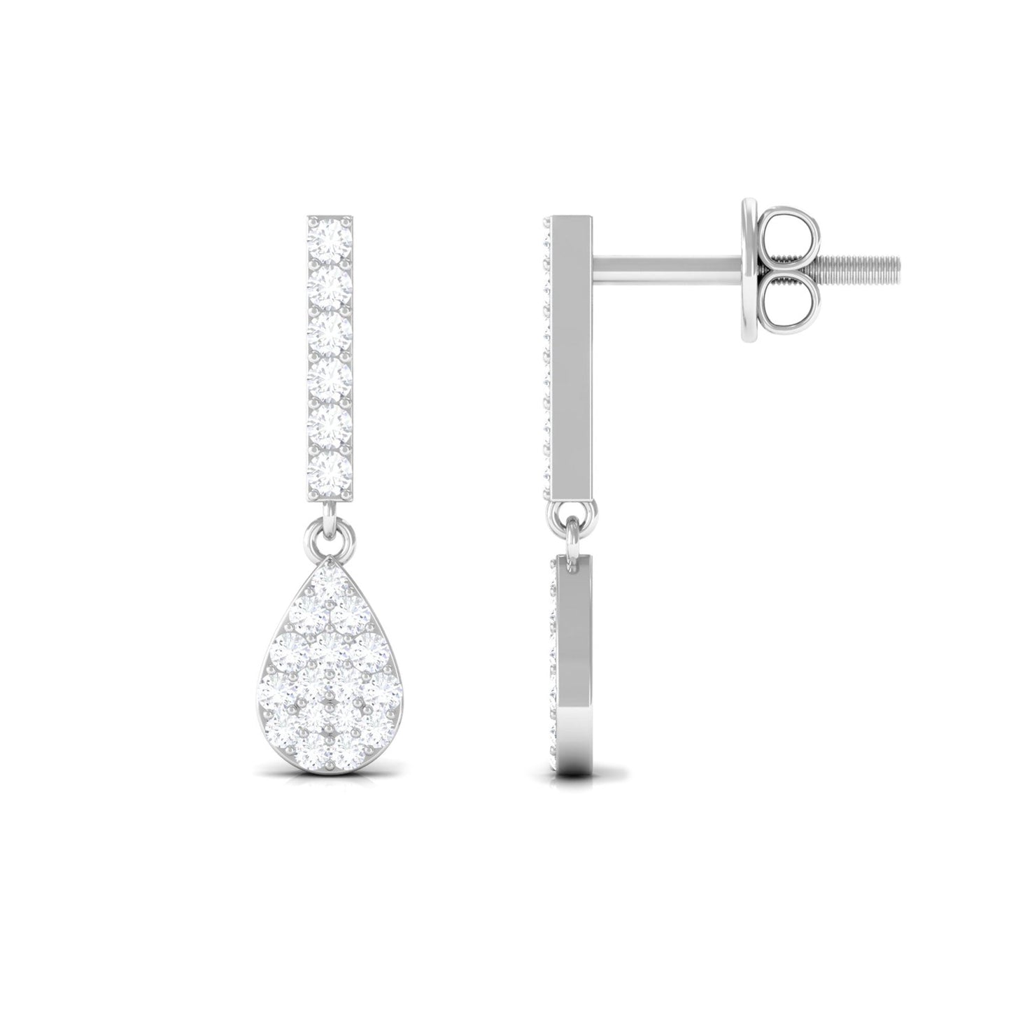 Certified Moissanite Dangle Drop Earrings