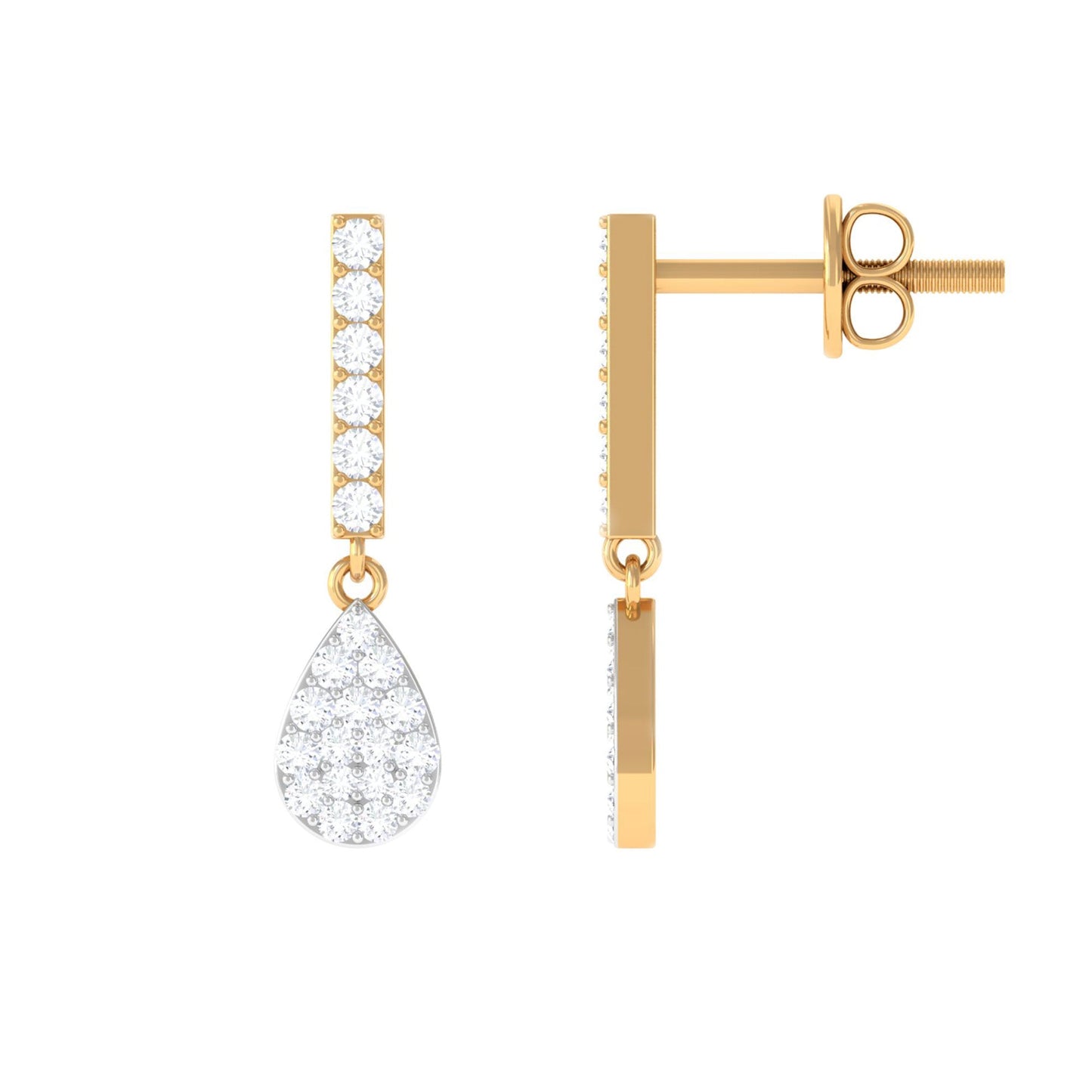 Certified Moissanite Dangle Drop Earrings