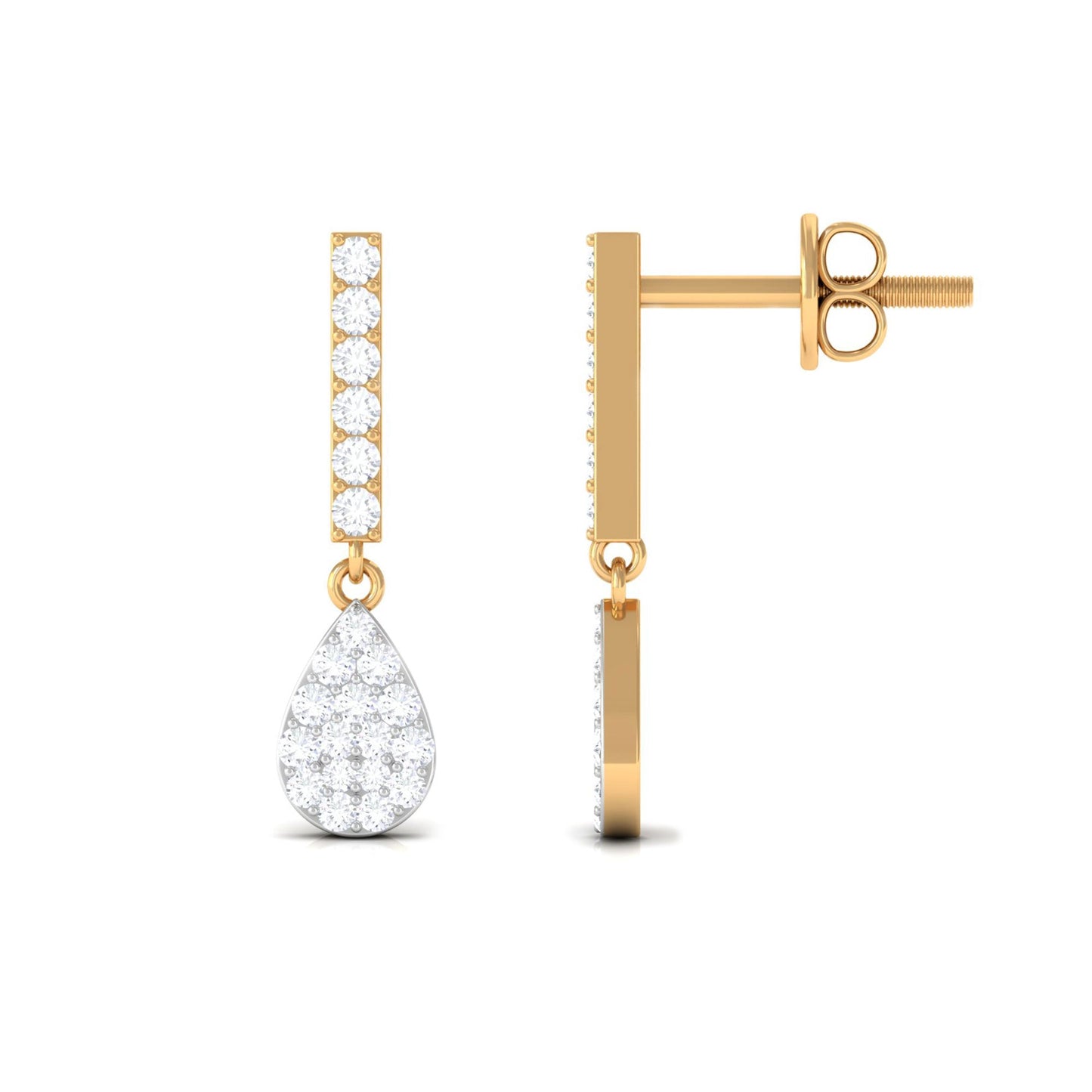Certified Moissanite Dangle Drop Earrings