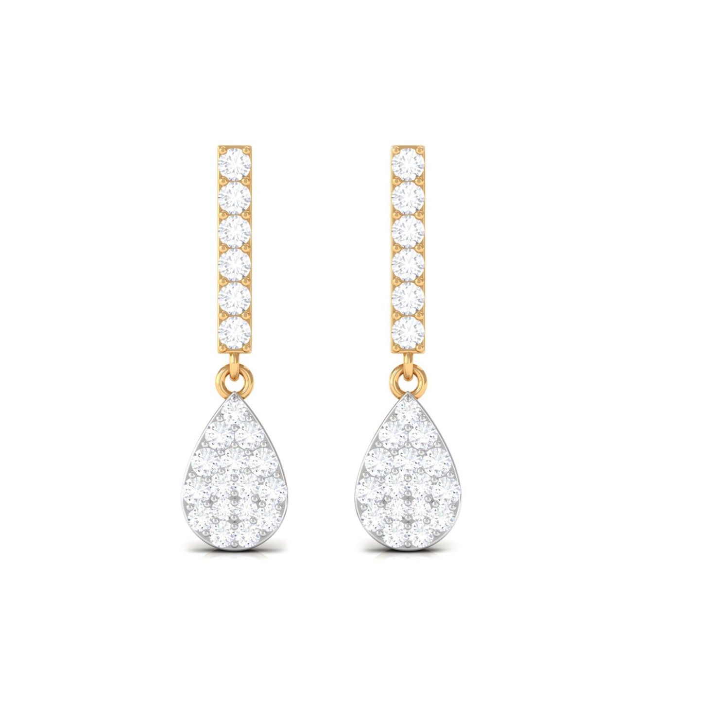 Certified Moissanite Dangle Drop Earrings