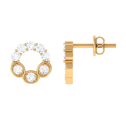 Certified Moissanite Designer Eternity Stud Earrings