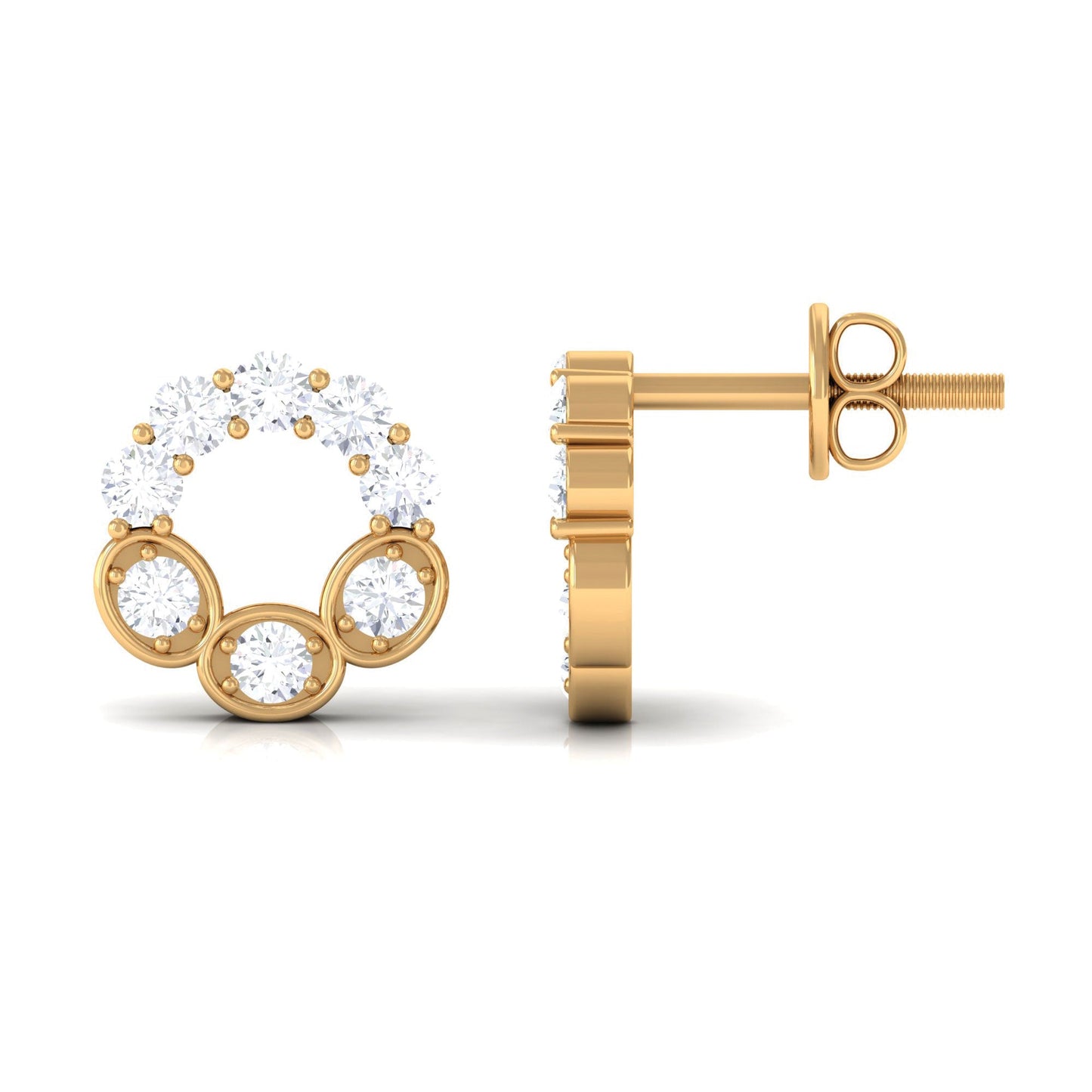 Certified Moissanite Designer Eternity Stud Earrings