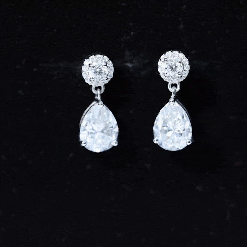Classic Moissanite Bridal Drop Earrings