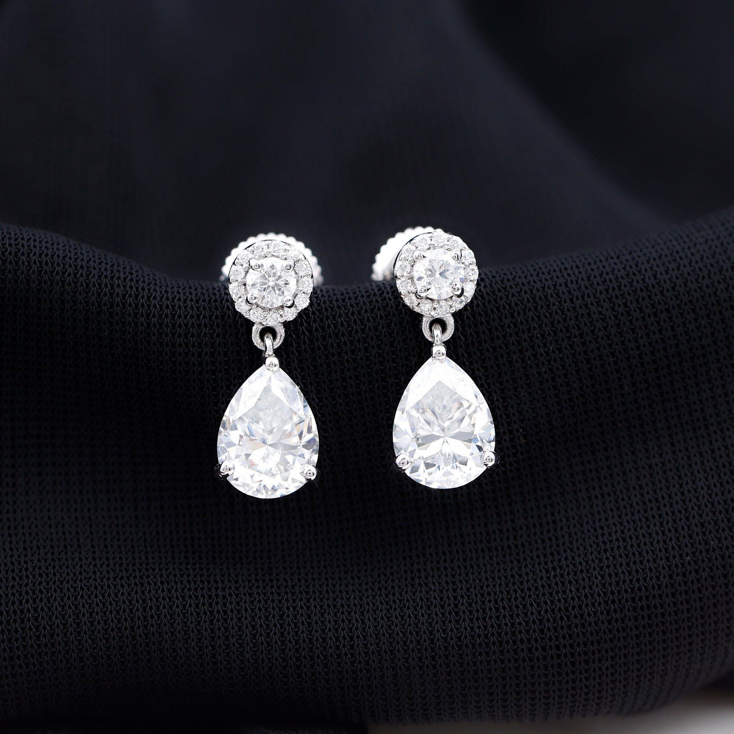 Classic Moissanite Bridal Drop Earrings