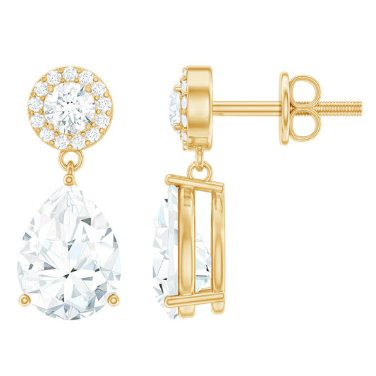 Classic Moissanite Bridal Drop Earrings
