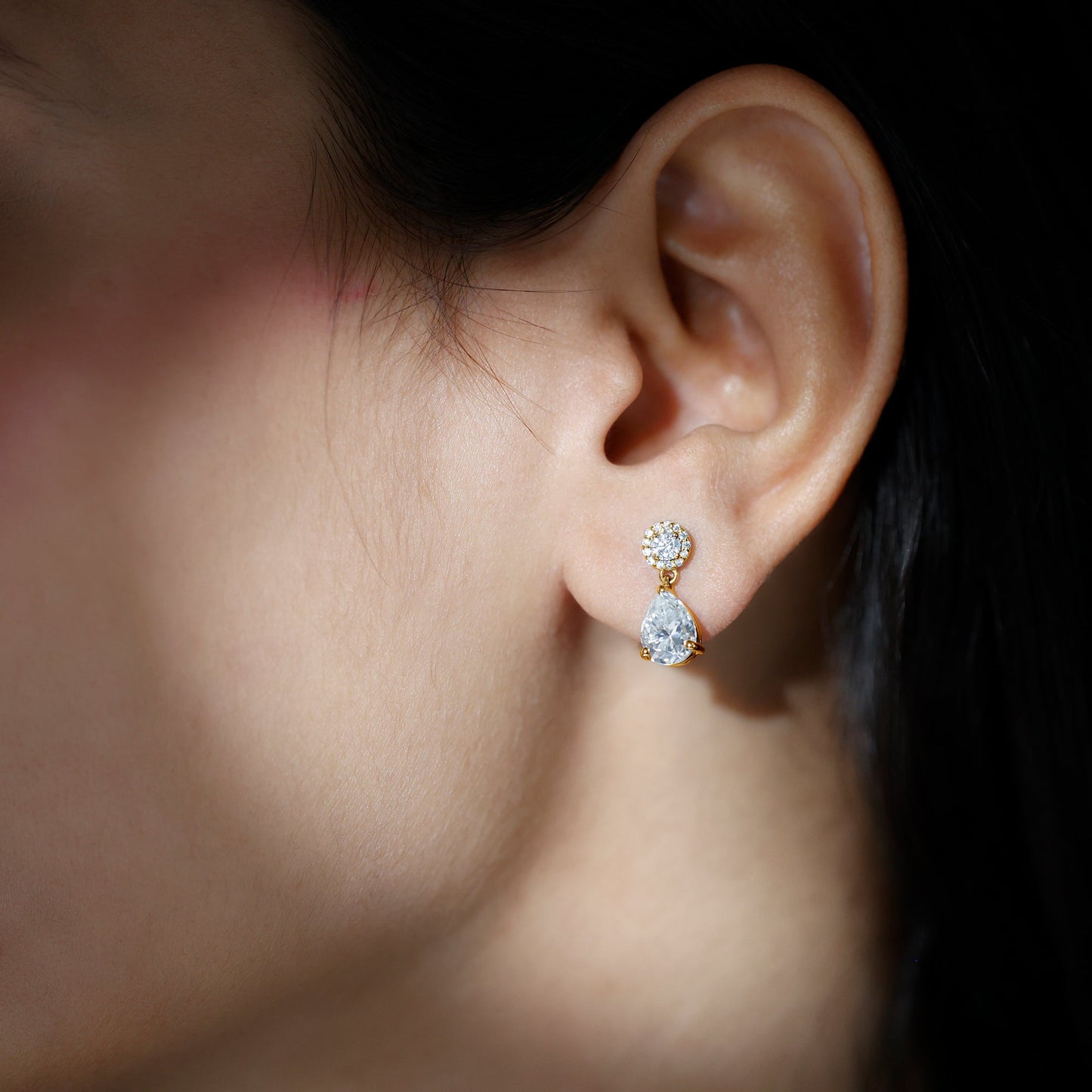 Classic Moissanite Bridal Drop Earrings