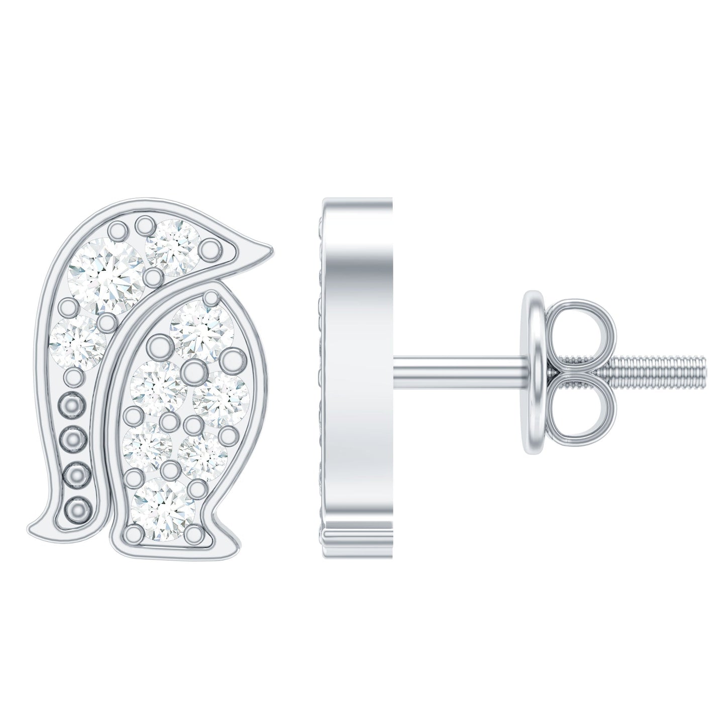 Natural Diamond Christmas Penguin Earrings With Certificate