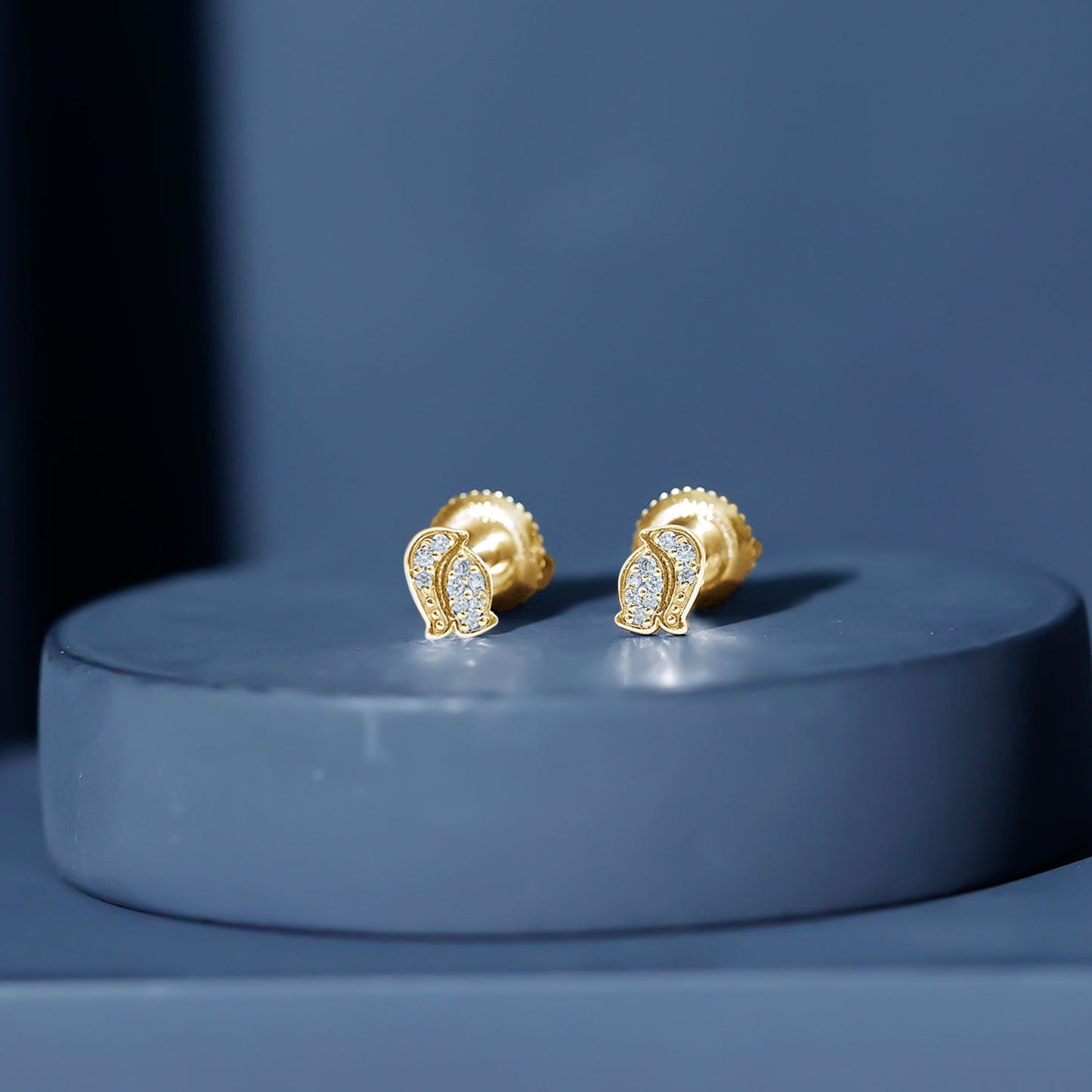 Natural Diamond Christmas Penguin Earrings With Certificate