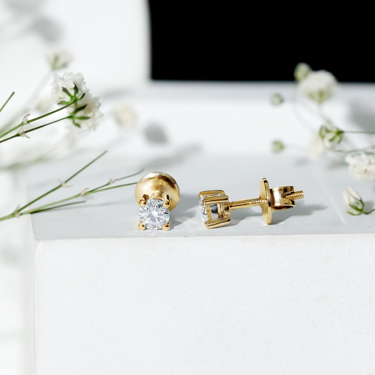 0.5 Carat Certified Lab Grown Diamond 4 Prong Stud Earrings