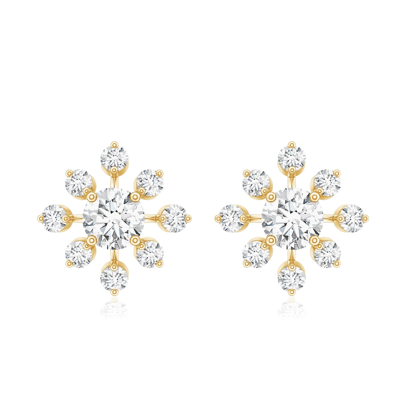 Certified Lab Grown Diamond Snowflake Stud Earrings
