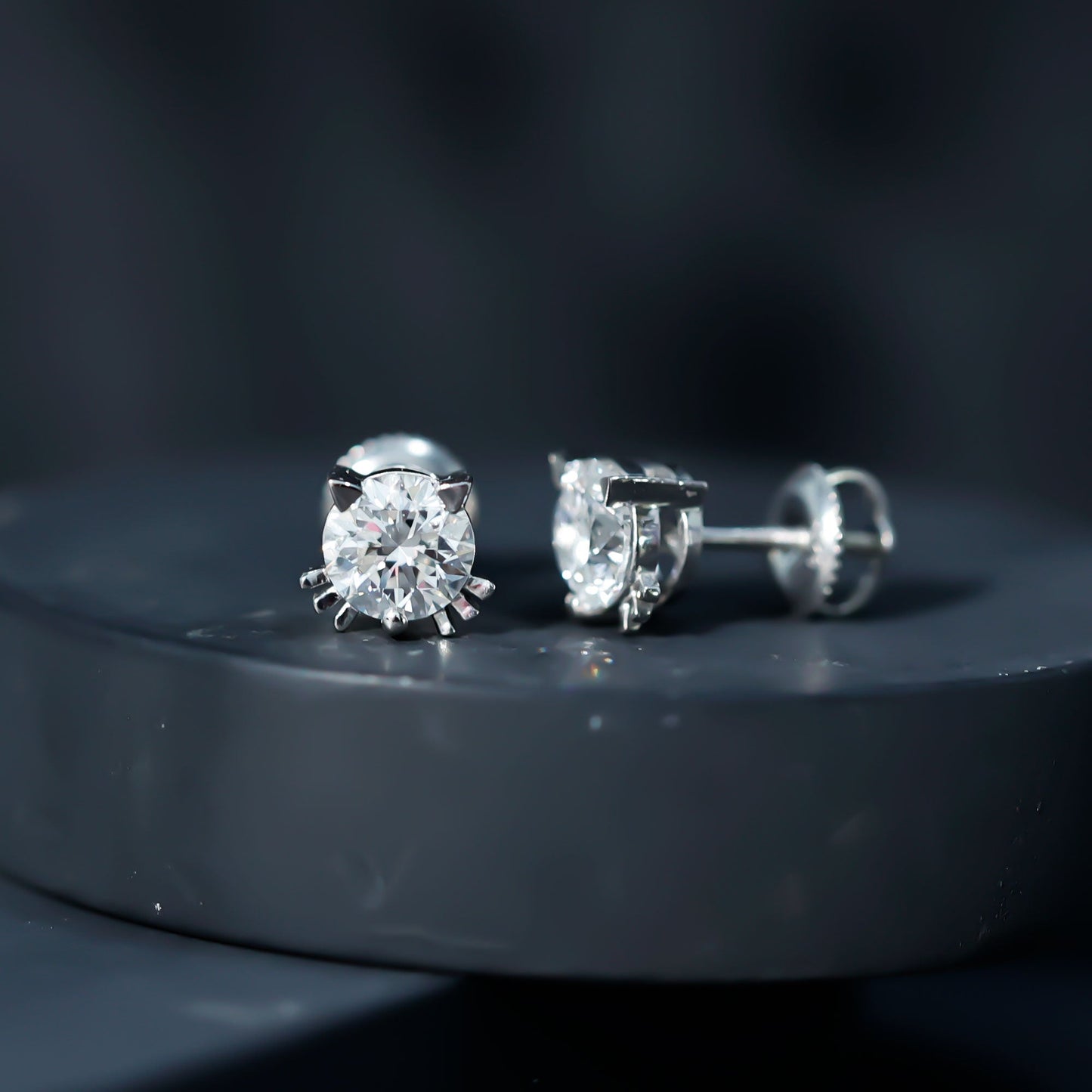 Certified 6MM Lab Grown Diamond Cute Cat Earrings