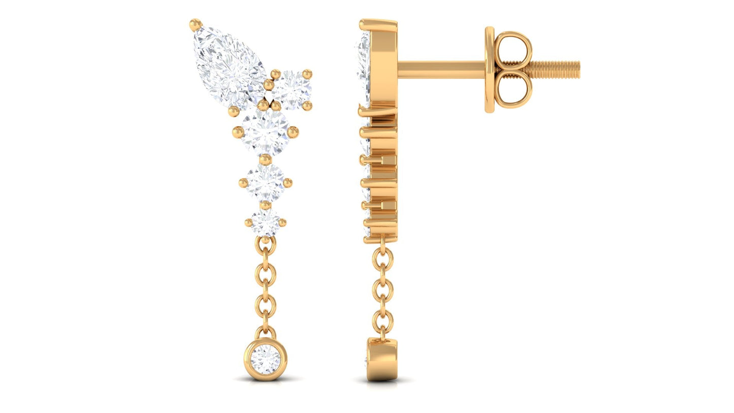 Certified Moissanite Chain Dangle Earrings