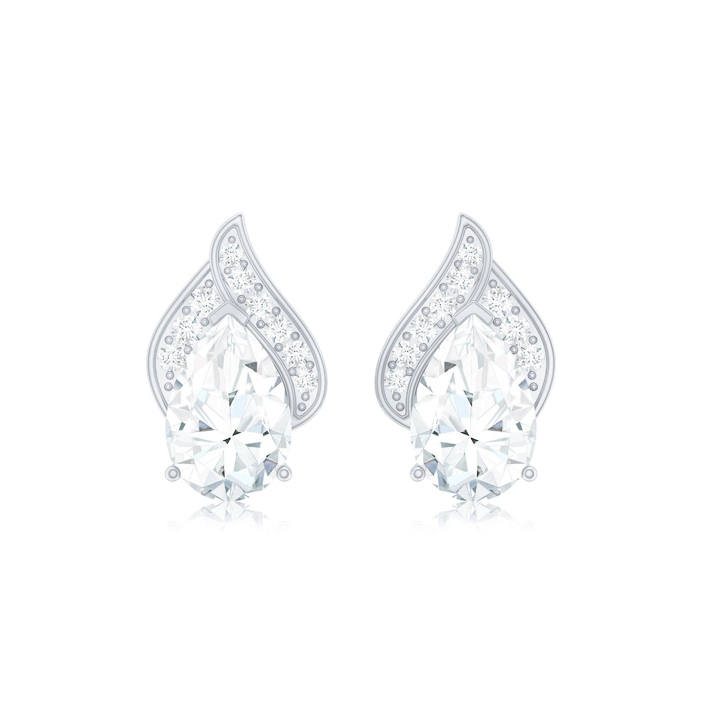 Pear Shape Lab Grown Diamond Classic Stud Earrings