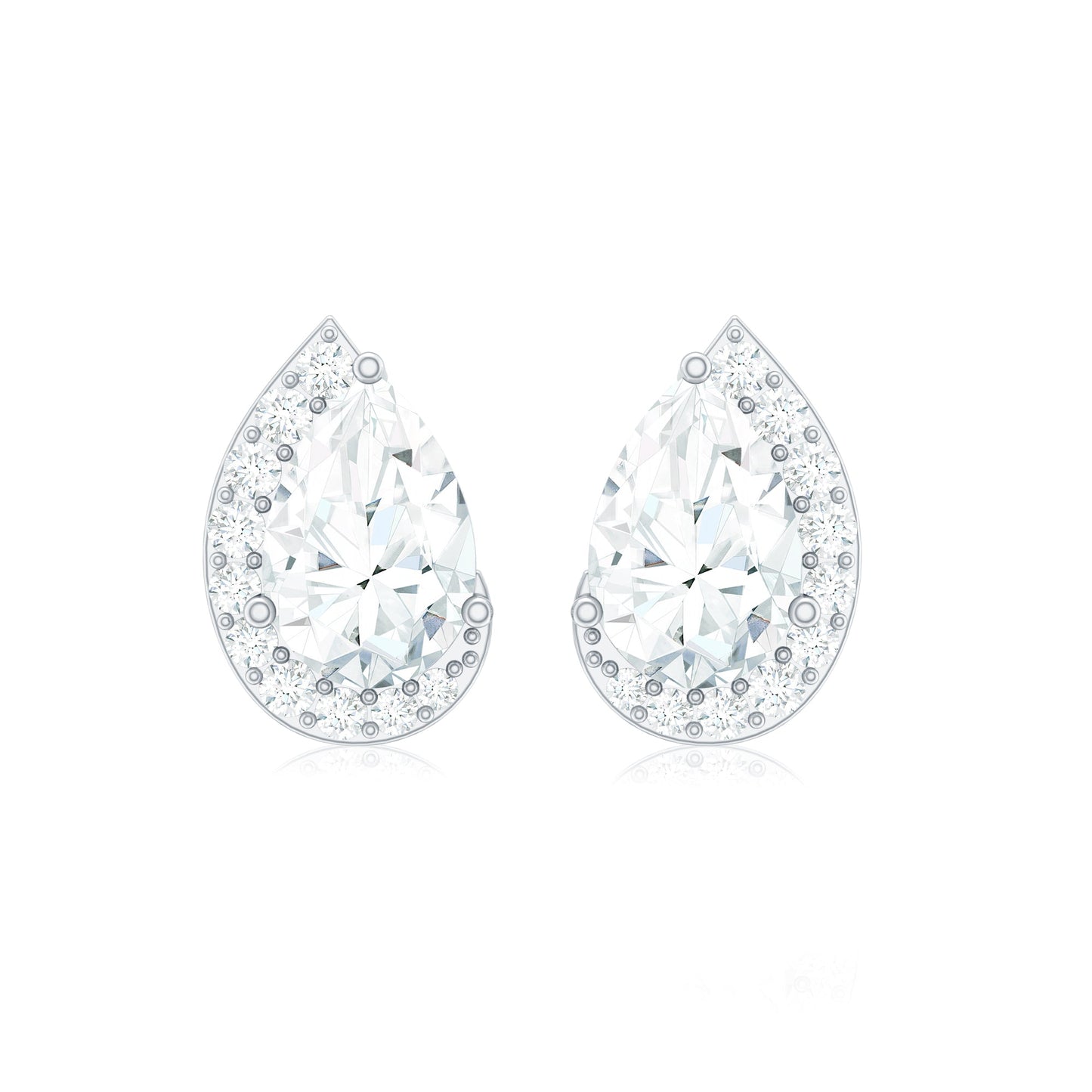 Minimal Lab Grown Diamond Teardrop Stud Earrings