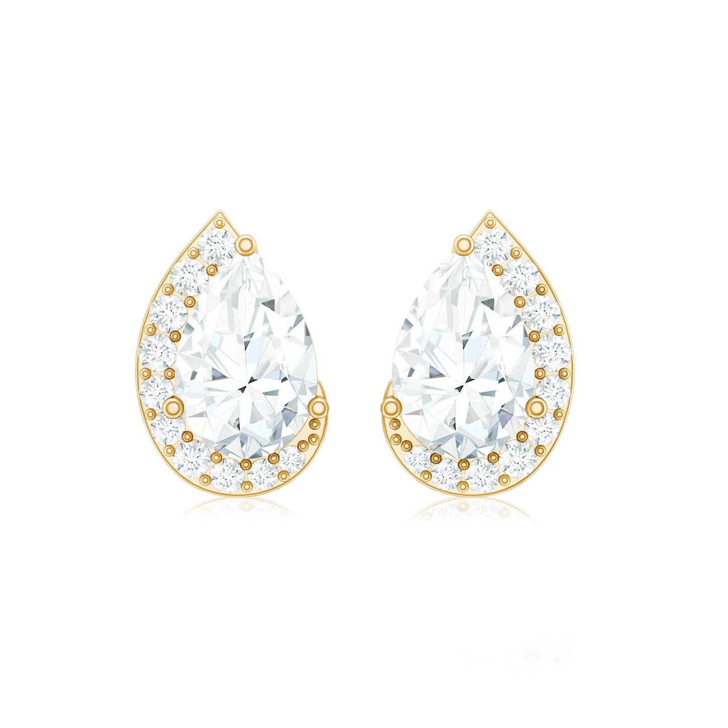 Minimal Lab Grown Diamond Teardrop Stud Earrings