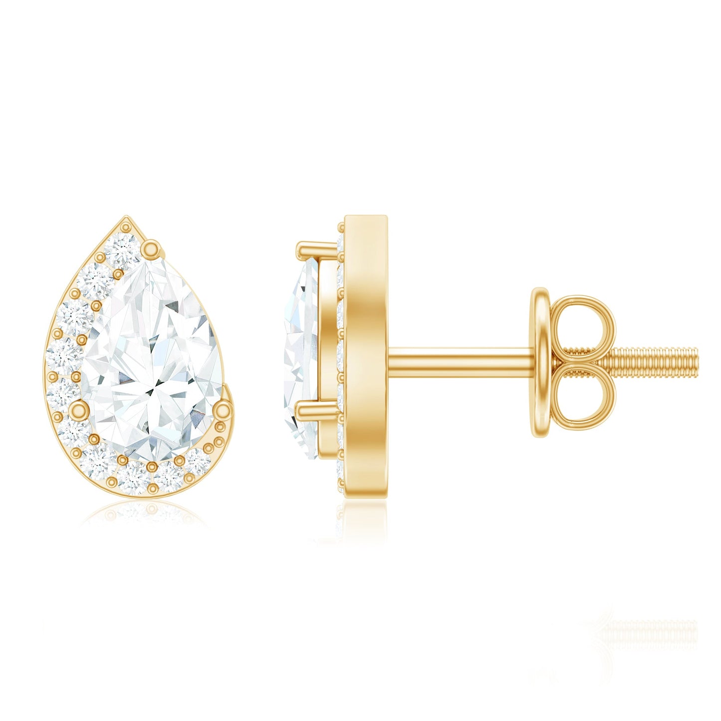 Minimal Lab Grown Diamond Teardrop Stud Earrings