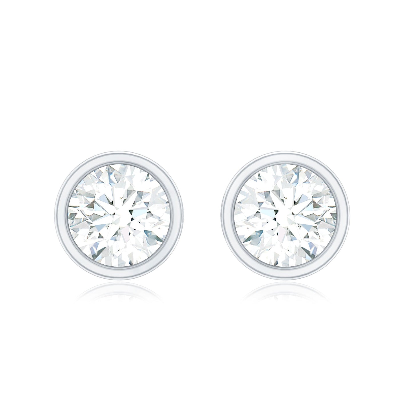 Simple Solitaire Stud Earrings with Lab Grown Diamond