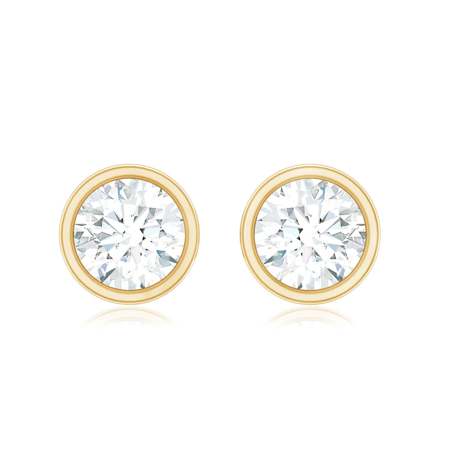 Simple Solitaire Stud Earrings with Lab Grown Diamond