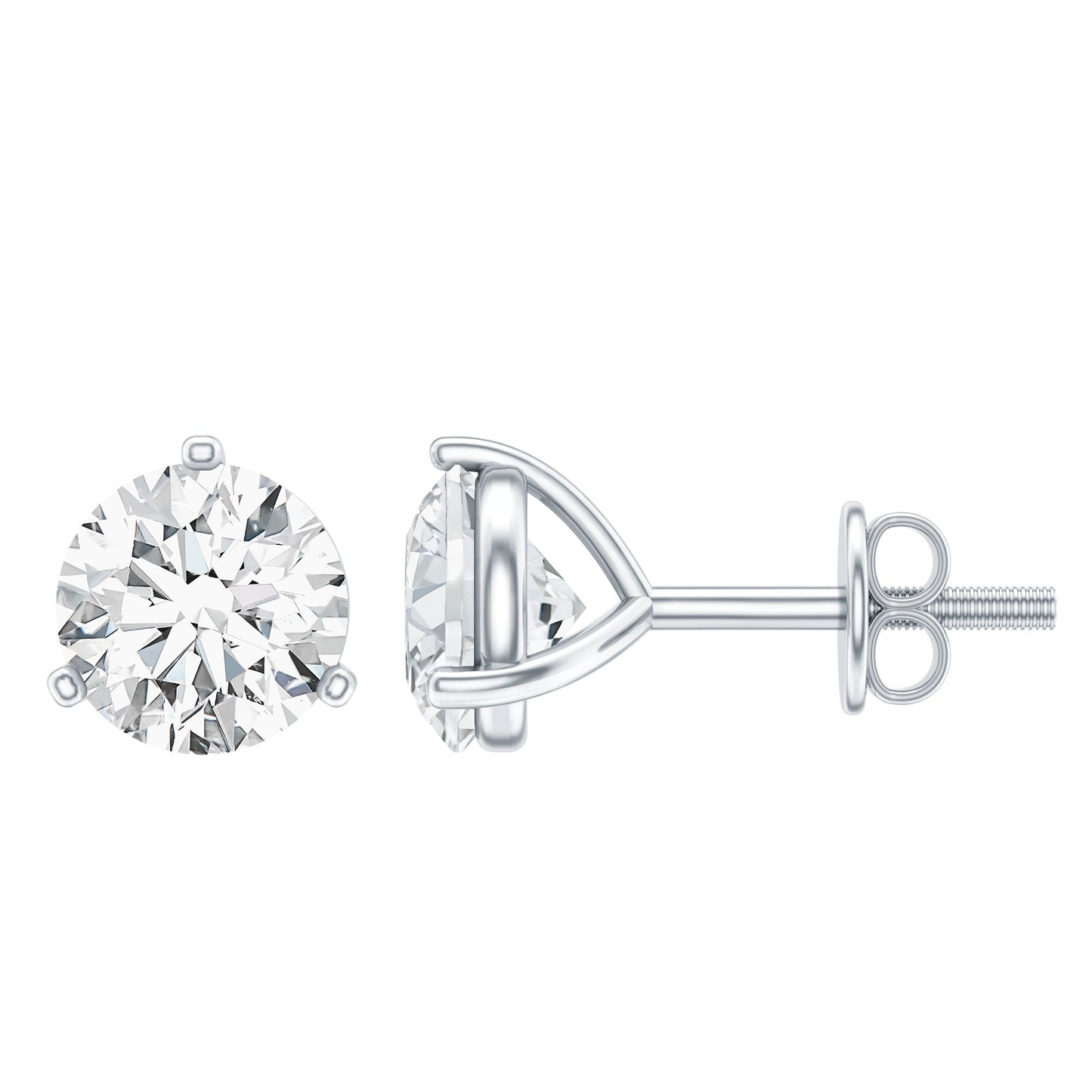 Solitaire Lab Grown Diamond Martini Stud Earrings