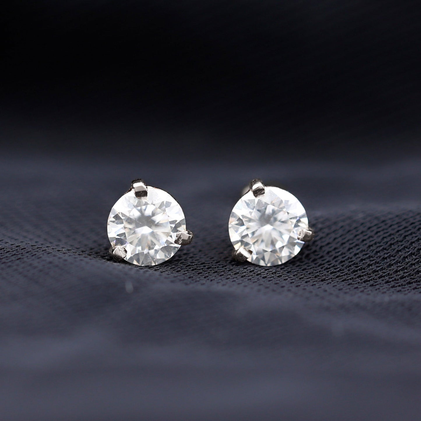 Solitaire Lab Grown Diamond Martini Stud Earrings