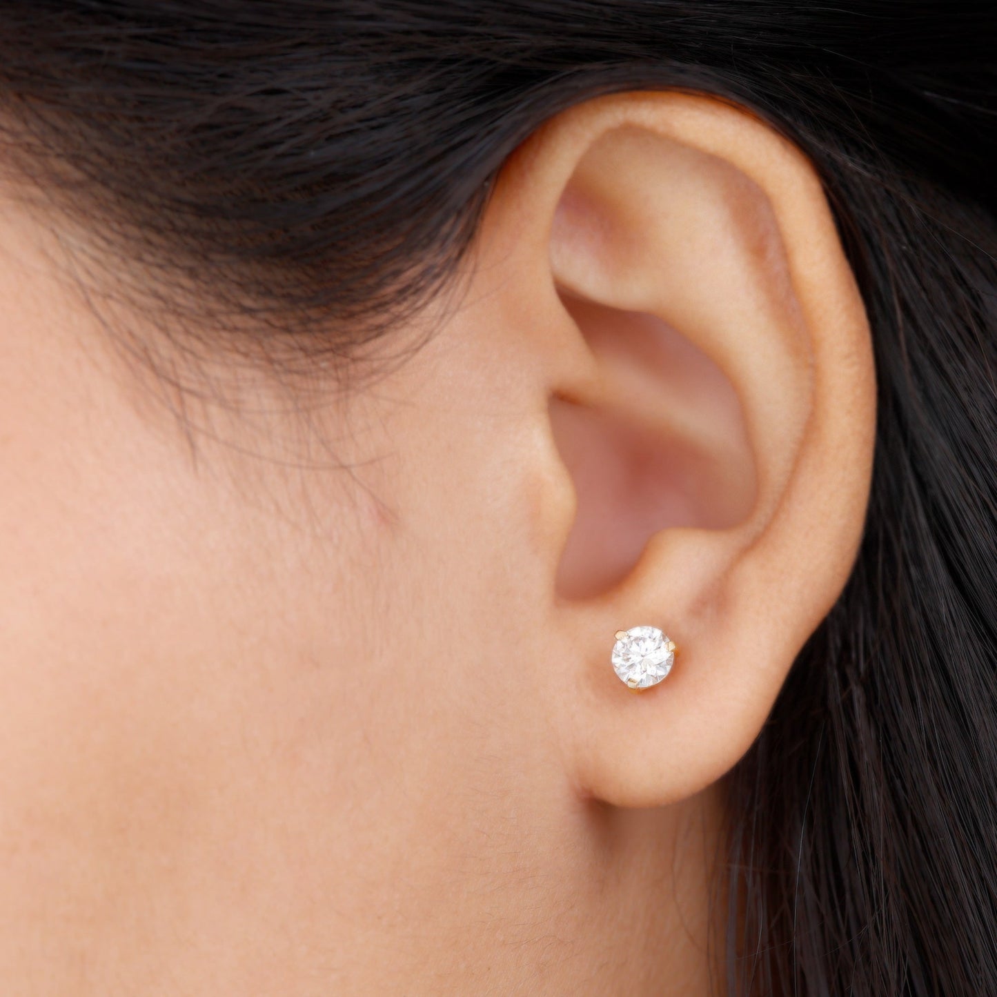 Solitaire Lab Grown Diamond Martini Stud Earrings