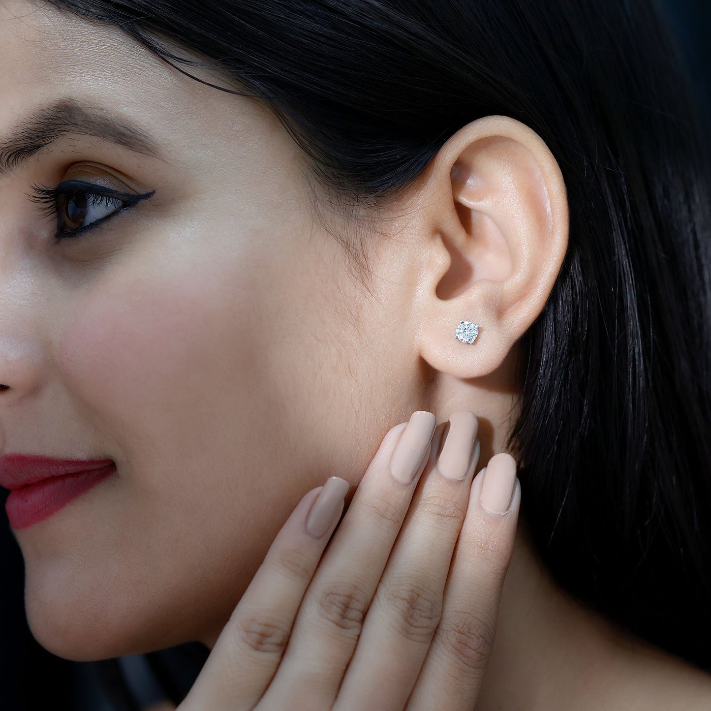 0.9 Carat Brilliant Cut Lab Grown Diamond Stud Earrings
