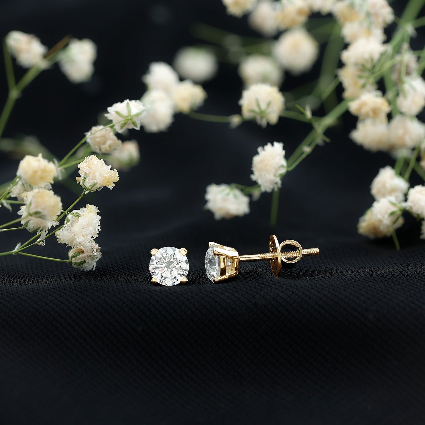 0.9 Carat Brilliant Cut Lab Grown Diamond Stud Earrings