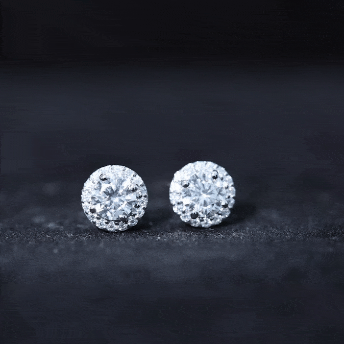 Classic Lab Grown Diamond Stud Earrings with Halo