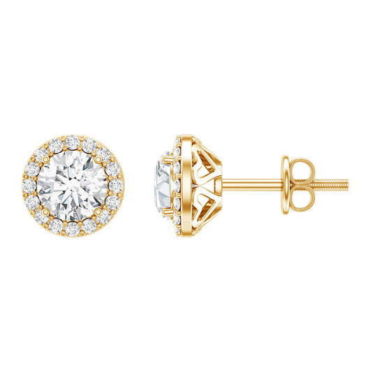 Classic Lab Grown Diamond Stud Earrings with Halo