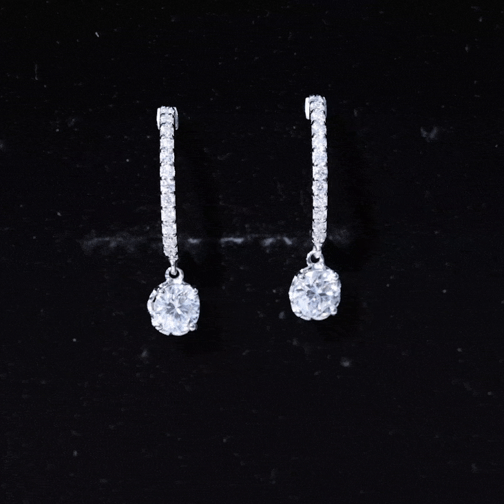 Lab Grown Diamond Minimal Hoop Drop Earrings