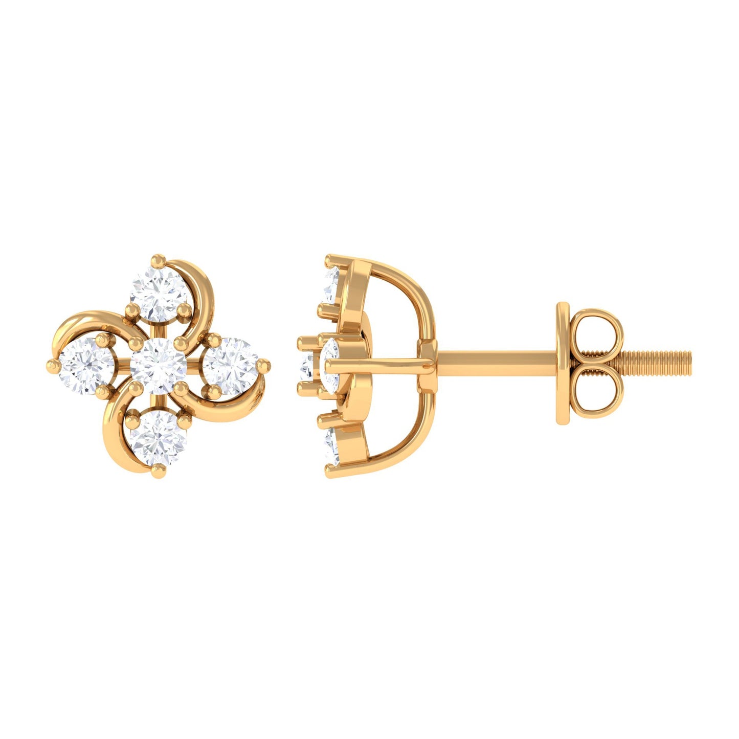 Diamond Flower Cluster Earrings For Women