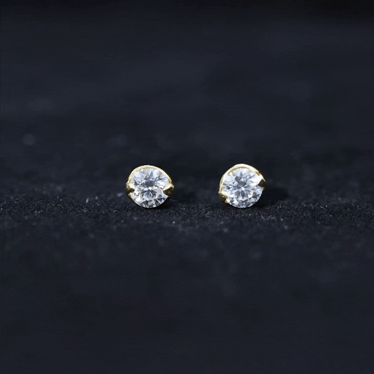 Minimalist 0.63 Carat Round Moissanite Solitaire Stud Earrings