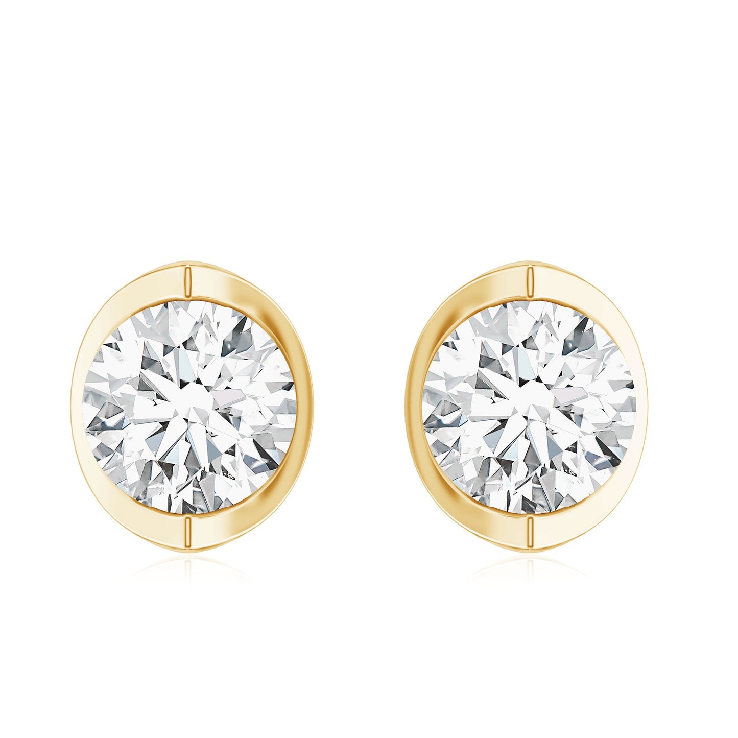 Minimalist 0.63 Carat Round Moissanite Solitaire Stud Earrings