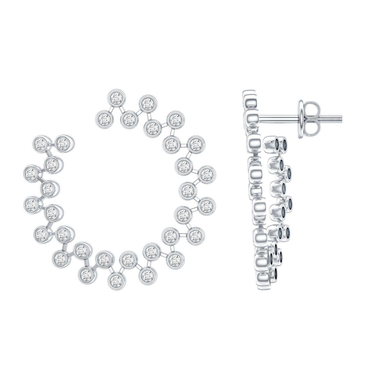 Certified Moissanite Big Stud Earrings For Women