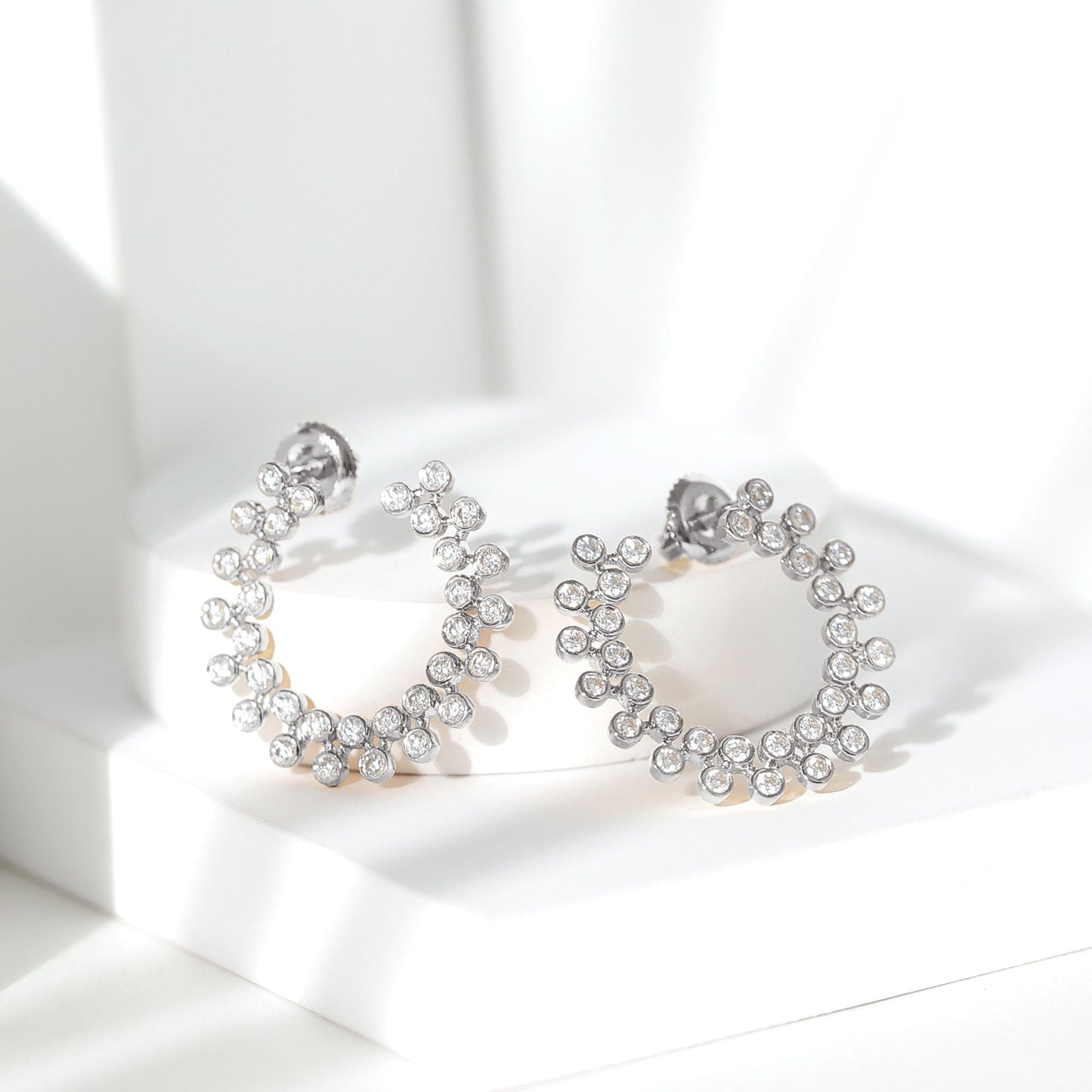 Certified Moissanite Big Stud Earrings For Women
