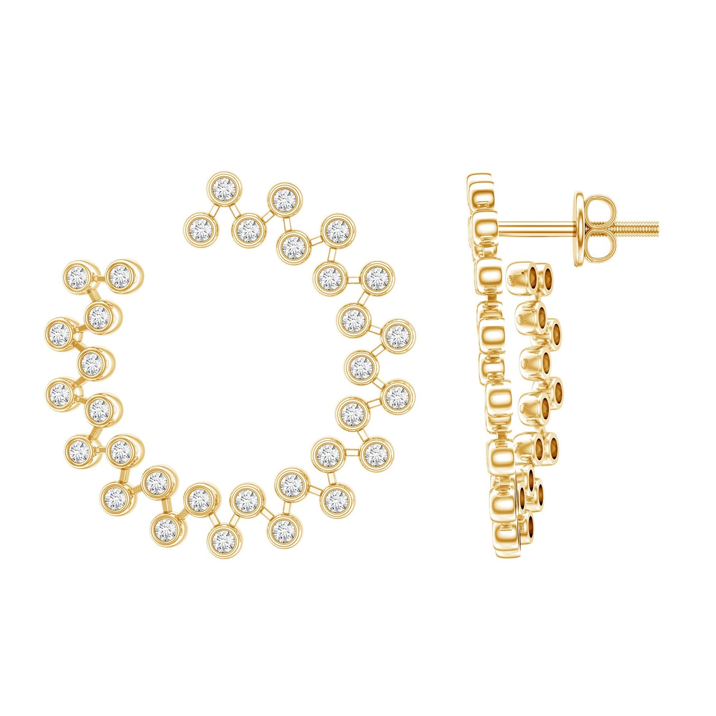 Certified Moissanite Big Stud Earrings For Women
