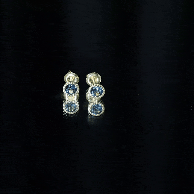 Genuine London Blue Topaz Martini Stud Earrings