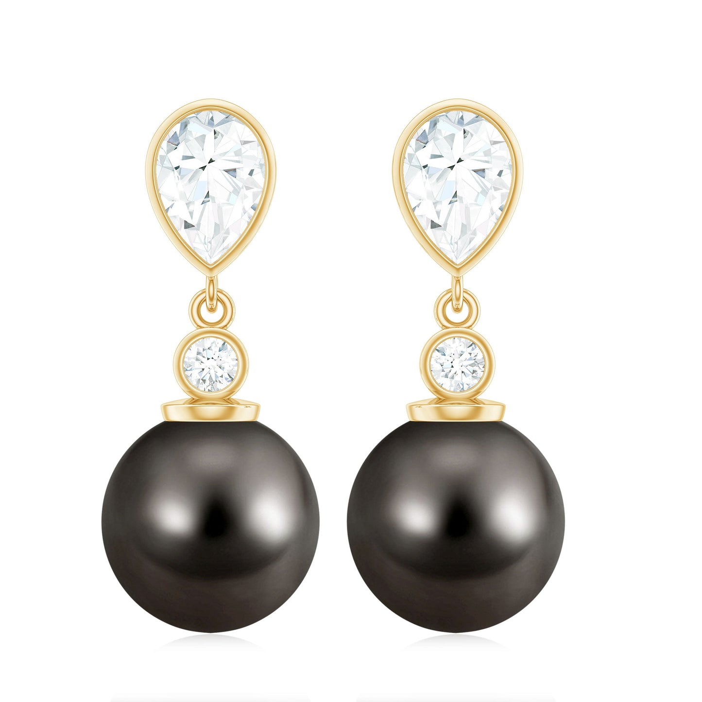 Certified 16 Carat Cultured Tahitian Black Drop Earrings for Women