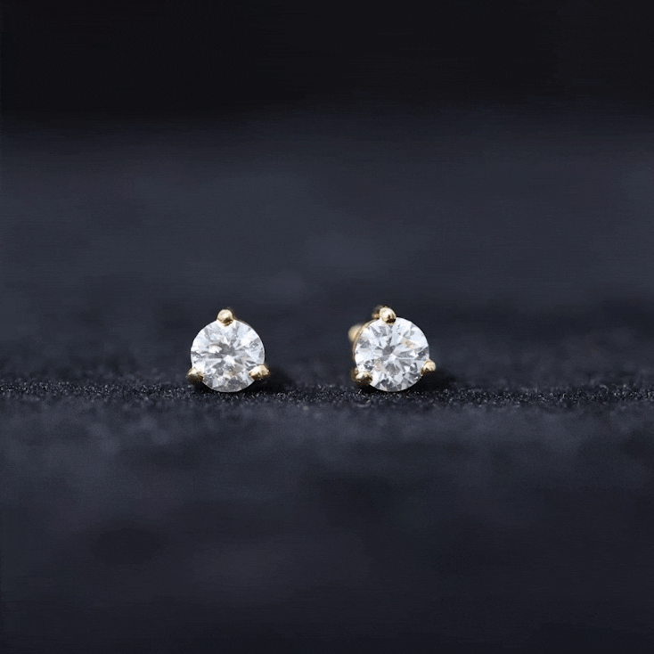 0.63 Carat Round Moissanite Stud Earrings